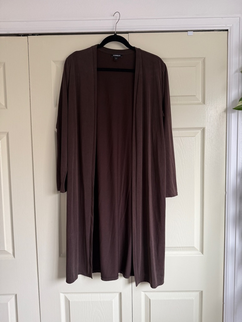 Buttersoft Express Long Open-Front Duster Cardigan - Brown